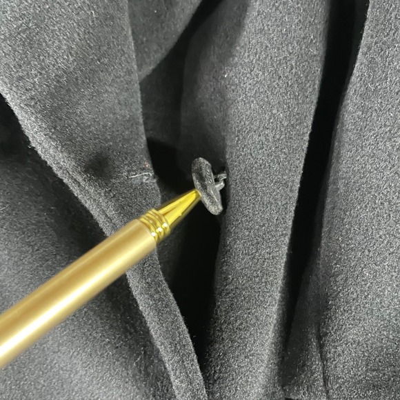 Vtg Laura Ashley Wool Coat Women 12 Full Length Double Breasted Velvet Collar - Picture 12 of 16